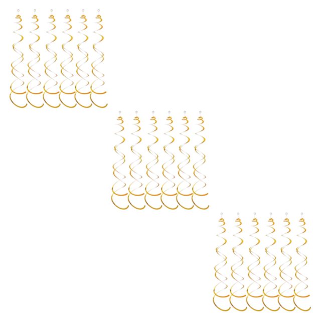 mmirethe 6pack/lot Swirl Pendant For Graduation Celebration Exquisite Craft Wide Application Birthday Star Spiral Pendant PVC Gold 3Set