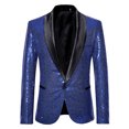 thumbnail image 1 of Veste pour Homme Hiver Hommes Automne et Hiver Mode Personnalité Paillettes Veste de Complet Décontractée, 1 of 5