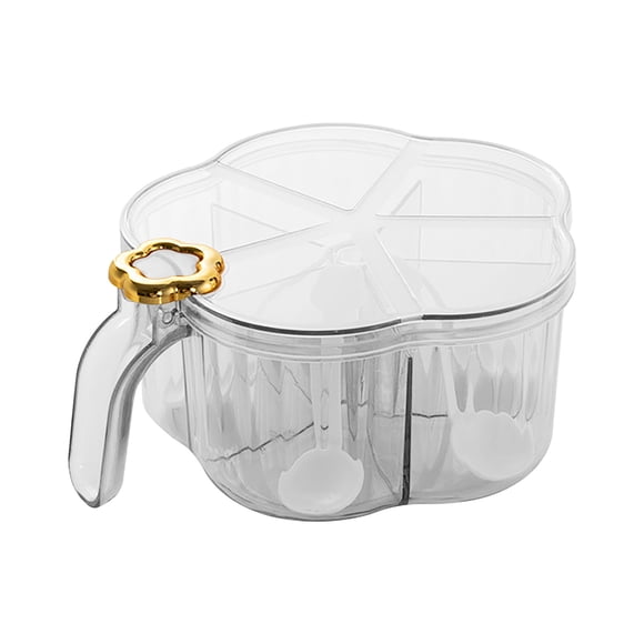 Tunhigl Boîte à Assaisonnement Cristal Intégrée Divisée Boîte à Assaisonnement Boîte à Assaisonnement Boîte de Rangement pour Assaisonnements de Cuisine Réservoir d'Assaisonnement