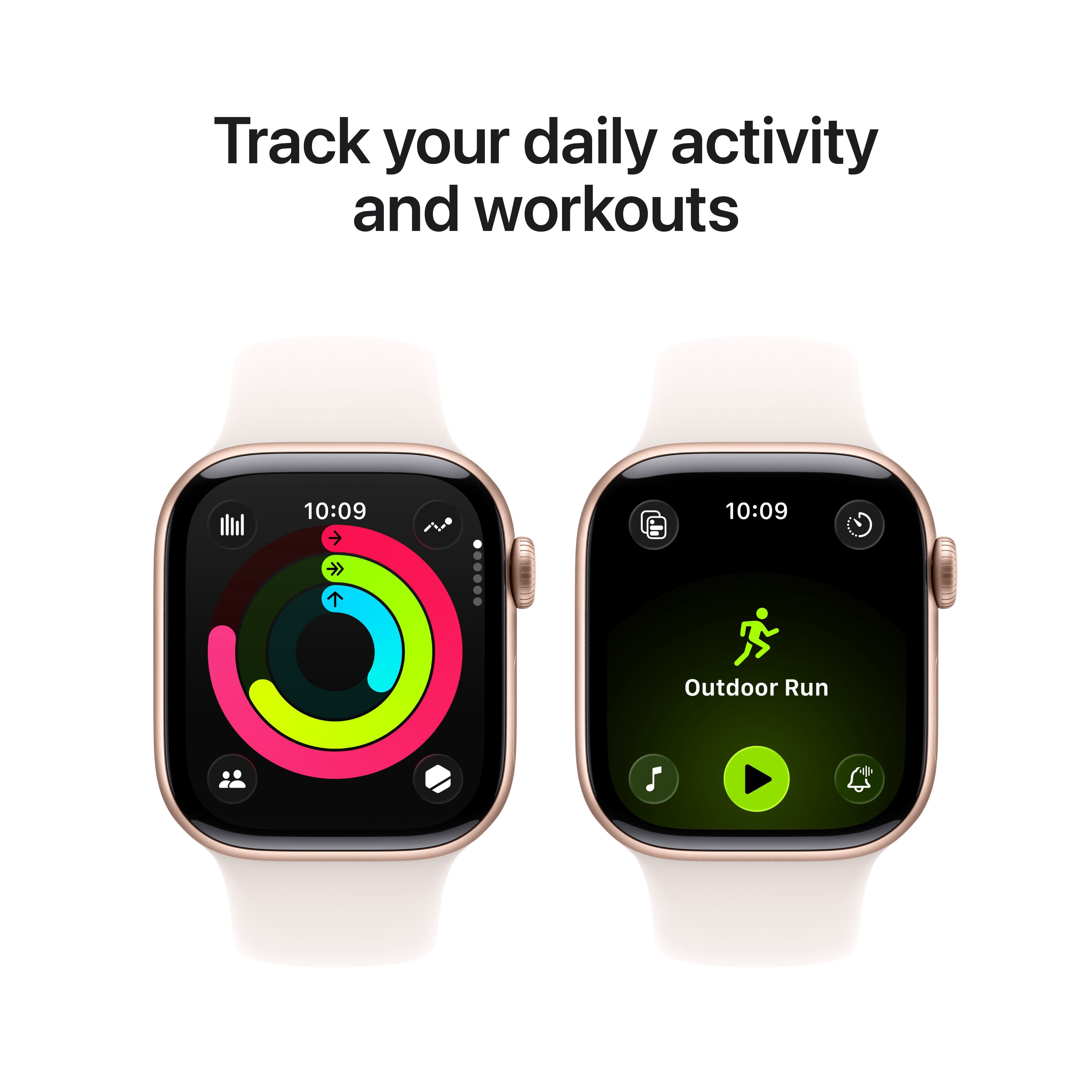 Apple Watch Series 11 GPS - Boîtier 46 mm en aluminium rosé - Bracelet sport rose tendre (M/G)