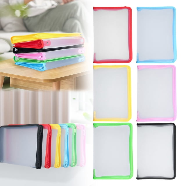 Zipper File Bag Home Plastic Document Bag Zipper Wallet Folders Zipper Document Holder For School Travel