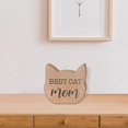 thumbnail image 3 of Signe De Tête De Chat En Bois Meilleur Chat Maman, 3 of 3