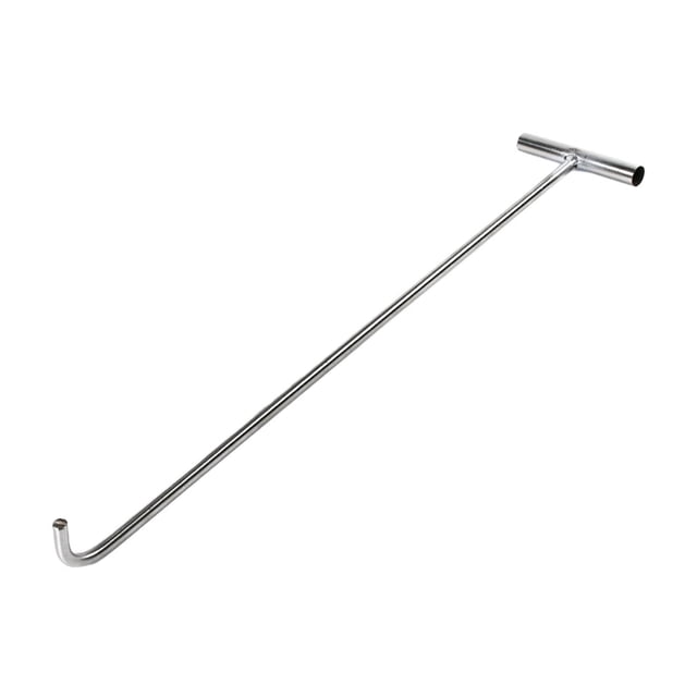 QualitChoice Manhole Hook Tool Trampoline Open Manhole Steel Sharp Single Hook Duty 68cm Heavy Cover Silver 68cm Blunt
