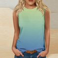 thumbnail image 2 of Plebaso Débardeurs 2025 pour Femmes Sans Manches à Col Rond T-Shirts Décontractés à Imprimé Dégradé Blouses d'Été T-Shirts, 2 of 4