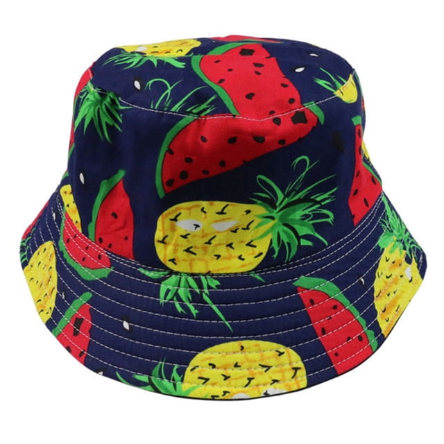 Coofit Chapeau Bob d'Été Réversible en Coton à Motif de Fruits, Chapeau de Soleil Mode, Casquette Bob pour Voyage