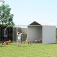 thumbnail image 2 of PawHut Outdoor Dog Kennel Dog Run with Cover, 13.1' x 7.5' x 7.5', 2 of 10
