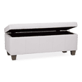 thumbnail image 4 of Bouclair Banc de Rangement en Similicuir Blanc, 4 of 10