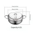 thumbnail image 2 of Japanese Deep Fryer Pot with Thermometer & Lid, 201/304 Stainless Steel Tempura Fryer with Oil Draining Rack, 2 of 7