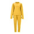 thumbnail image 4 of Kcodviy Women's Plus Size Loose Rompers with Train for Women Solid Color Top with Women Work Suit Set Long Sleeves Fleece Lined Mike Pants Women Casual Suit, 4 of 8