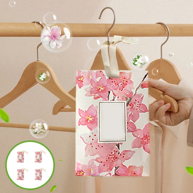 Birdeem Clothes Bags for Storage, Sachets Bag Deodorizing Aromatherapy Sachets Car Wardrobe Clothes Wardrobe Long Lasting Fragrances 4 Pack, Hanging Clothes Bag