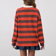 thumbnail image 5 of HAiming Womens Striped Tops Long Sleeve Lapel Collar Pullover Color Block Casual Blouses Fall Trendy Clothes, 5 of 5