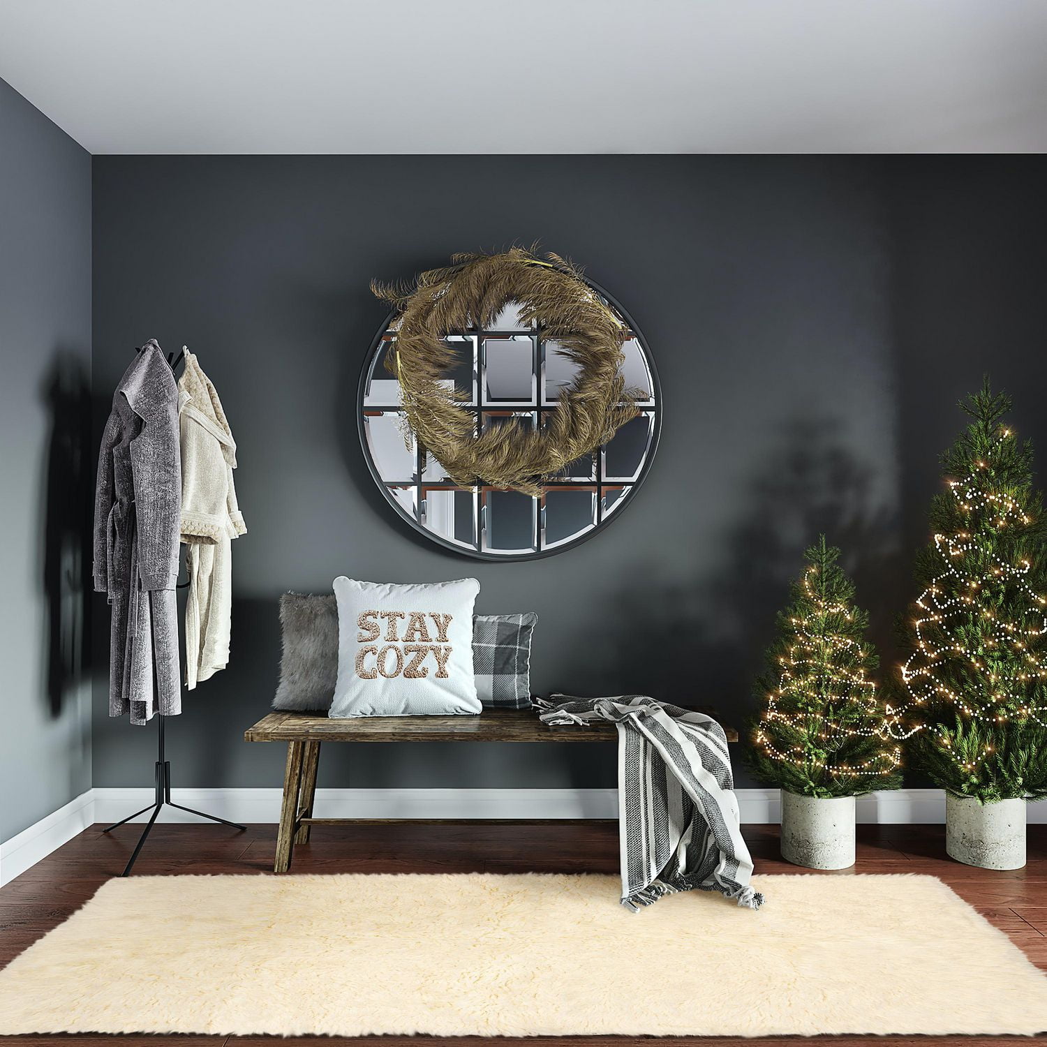 3A Flokati 2000gr 4' x 6' Area Rug, Natural