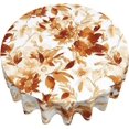 thumbnail image 2 of Nappe d'Extérieur Orange Brûlé d'Automne Ronde 60 Pouces, Nappe à Fleurs Aquarelle, Polyester Résistant aux Taches, Petites Housses de Table Florales d'Automne Saisonnières pour Cuisine, Salle à Manger, Fêtes, Pique-Nique, 2 of 6