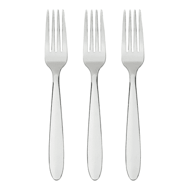 Fourchette de table quotidienne en acier inoxydable Mainstays Breck, ensemble de 3 pièces, argent