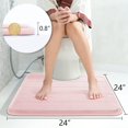 thumbnail image 4 of ORUYROP Memory Foam Toilet Bath Mat U-Shaped, Soft and Comfortable, Super Water Absorption, Non-Slip, Thick, Machine Wash and Easier to Dry for Bathroom Commode Contour Rug, 24 X 24 Inches, So, 4 of 7
