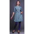thumbnail image 2 of Bimba Kurtis Courtes pour Femmes Imprimées à Col Mandarin Robe à Manches Retroussables, 2 of 6