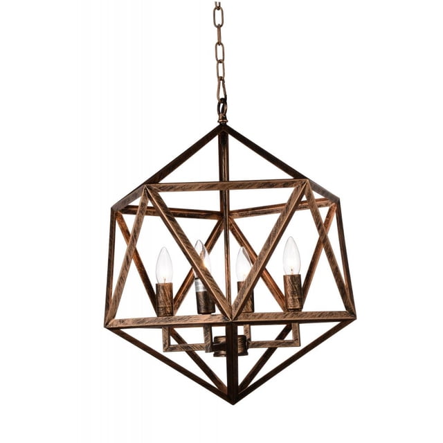 CWI Lighting Suspension à 3 Lumières avec Fini Cuivre Forgé Antique