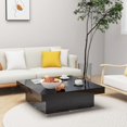 thumbnail image 1 of vidaXL Coffee Table High Gloss Black 90x90x28 cm Engineered Wood, 1 of 4