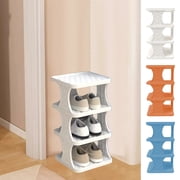 pstuiky Shoe Rack 4-Tier Foldable Storage Organizer for Entryway, Closet, Bedroom White, Blue, Orange 49X26X24Cm
