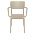 thumbnail image 4 of Pemberly Row Modern Indoor Outdoor Dining Arm Chair in Taupe, 4 of 7