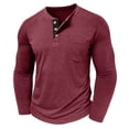 thumbnail image 4 of Yusimy Chandail Henley pour Homme à Manches Longues, Col Rond, Boutonné, Couleur Unie, avec Poche, Mode Décontractée, 4 of 6