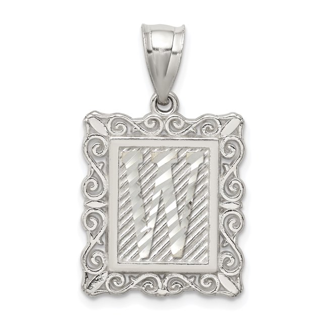 Pendentif Breloque Collier Monogramme Prénom Initiale Lettre W Délicat en Argent Sterling 925