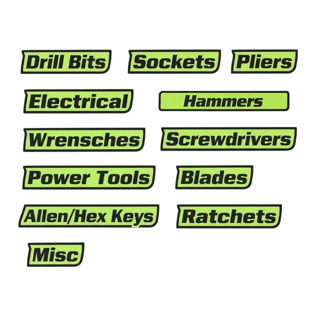 Hearth & Gear 12 Pack Of Toolbox Labels 3D Printed Labels General Organize Reusable For Steel Toolboxes Carts Drawers And Cabinets 110 in 1 Precision Screwdriver Room Necessities College Stuff for