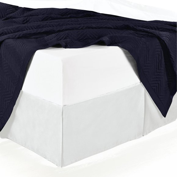 sheetsnthings 300tc Cotton Solid White California King Pleated Tailored Bed Skirt with 15 Inches Drop and Split Corners