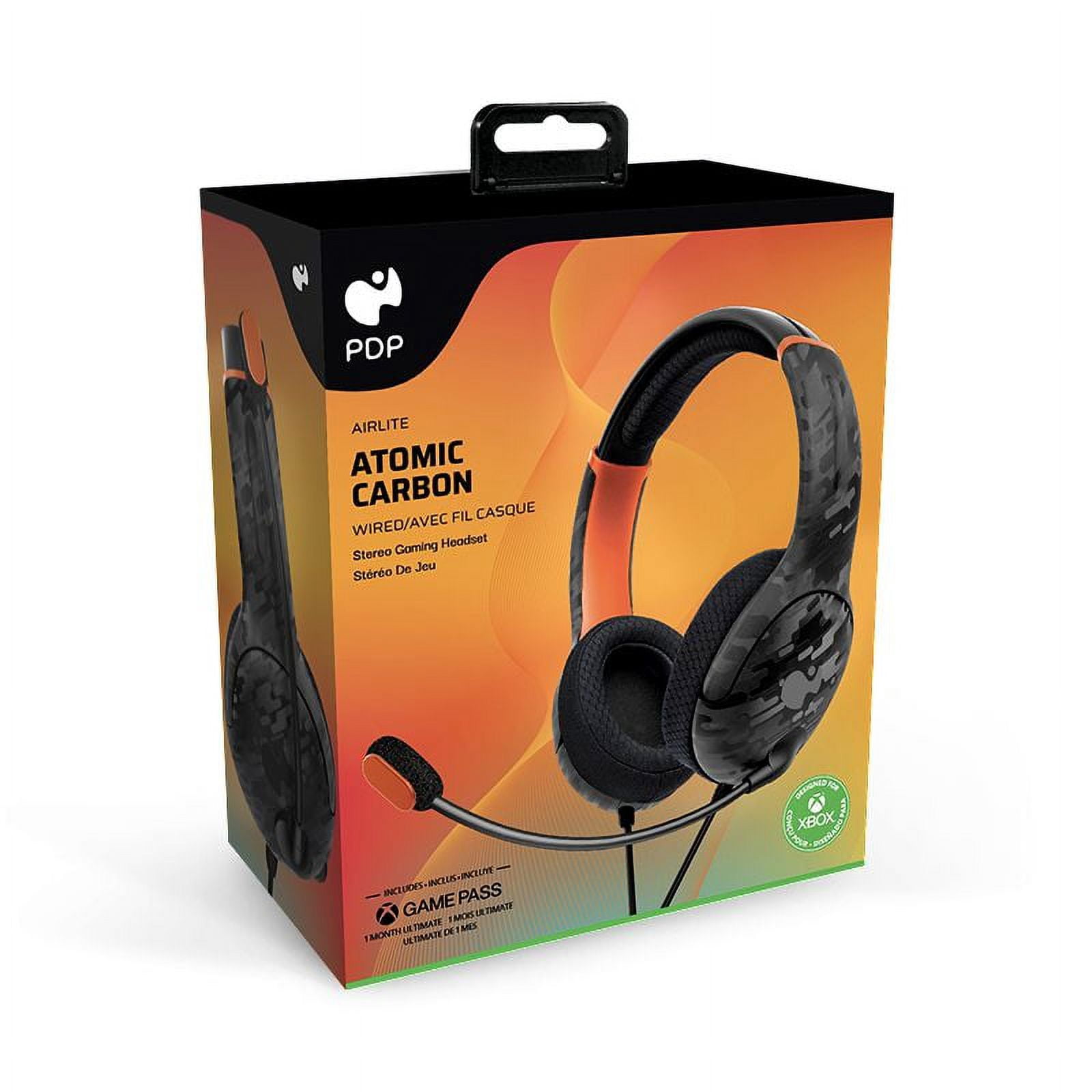 PDP AIRLITE Wired Headset: Atomic Carbon For Xbox Series X|S, Xbox One, & Windows 10/11 PC