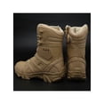 thumbnail image 3 of LUXUR Men Combat Boot Round Toe Tactical Boots High Top Work Booties Breathable Mens Brown 13, 3 of 9