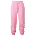 thumbnail image 1 of Innerwin Trousers Drawstring Men Bottoms Sport High Waisted Casual Pants Pink L, 1 of 2