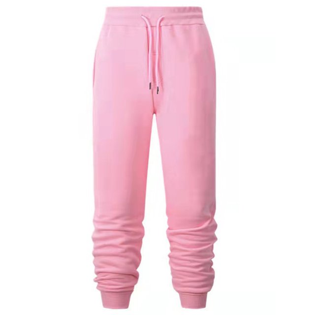Innerwin Trousers Drawstring Men Bottoms Sport High Waisted Casual Pants Pink L