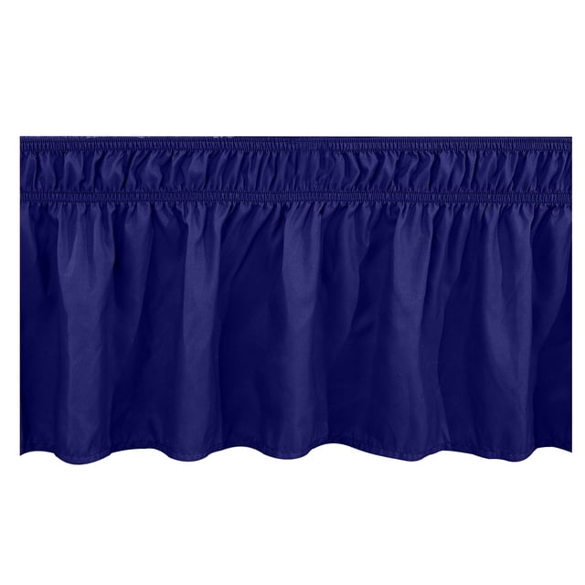 Bed Skirt Wrap Around with Elastic Ruffles, King Size Pleated Design with Elastic Belt, Washable for Bedroom Decor