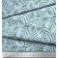thumbnail image 3 of Soimoi Blue Modal Satin Fabric Pine Leaves Print Sewing Fabric Yard 42 Inch Wide, 3 of 3