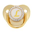 thumbnail image 1 of DPTALR Baby Pacifier 26 Letter Name Initials Clip Silicone Baby Pacifier Golden Shiny Newborn Pacifier, 1 of 3