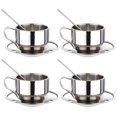 thumbnail image 1 of Insulated Coffee Cup Set-Double Walled Espresso Cups Latte Cappuccino Tea Cup with Saucer and Spoon 125Ml (Set of 4), 1 of 7