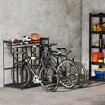 thumbnail image 2 of Soozier 4 Bicycle Bike Stand, Floor Bike Storage Rack with Basket, Hooks, 2 of 10