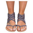 thumbnail image 4 of Ladies Flat Sandals Zipper Open Toe Slippers Roman Shoes Summer Beach Sandals, 4 of 9
