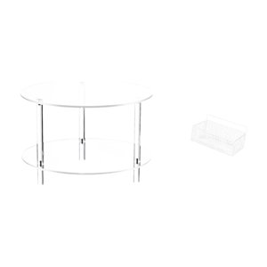Luzkey Acrylique Compact Table de chevet pour salon côté lit Easy Assemblage End Table Meubles de maison Salle de bains Drink