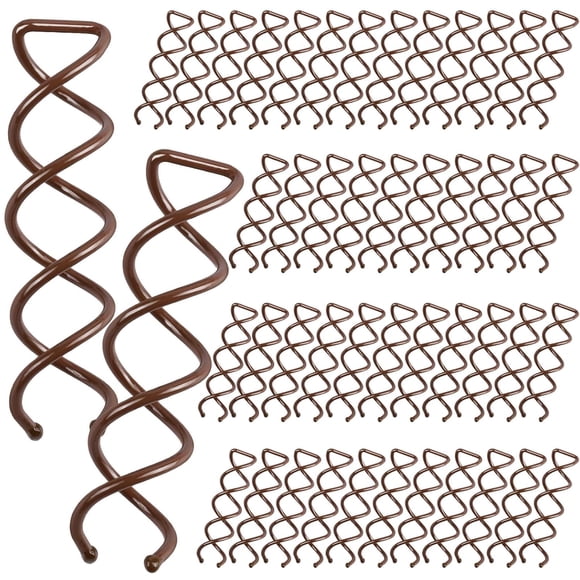50PC Spiral Hair Pins Set, Spin Pins Spiral Bobby Pins for Girls, Women and Kids, Non-Scratch Round Clip & Bun Twist, Stylish Bun Bobby Pins, Premium Spin Pins for Hair, Brown