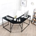 thumbnail image 4 of Costway 58"x 47" L Shaped Corner Computer Desk Home Office Workstation Black, 4 of 10