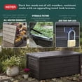 thumbnail image 3 of Keter Brightwood Banc de Rangement pour Patio/terrasse en Résine Étanche de 120 Gal, Brun, 3 of 11