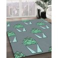 thumbnail image 3 of Ahgly Company Tapis d'Intérieur Lavable en Machine Carré Marbre Bleu, 6 Pieds Carré, 3 of 7