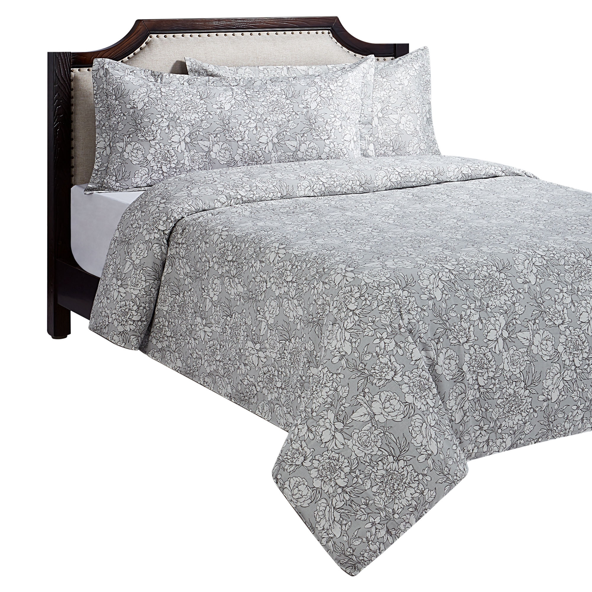 Ensemble de housse de couette 3 pièces Noir / Blanc / Rose HOMETRENDS, très grand
