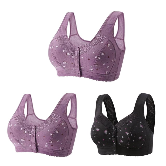 Bigersell Womens Sports Bras Multipack 3pcs Full-Figure Bra Style R-67 Breathable Push-Up Bras R-67-purple