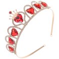 thumbnail image 2 of MasteelfCA Diadème Cœur Rouge Descendants Couronne Cœur Bijoux pour Cheveux Couronne de Mariage pour Mariée, 2 of 7