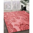 thumbnail image 3 of Ahgly Company Tapis d'Intérieur Ronds Transitionnels Rouges Lavables à la Machine, 4 Pieds Rond, 3 of 7