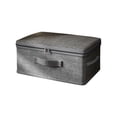 thumbnail image 2 of Birdeem Storage Bins with Zipper Lid Storage Boxes with Handles Pp Plastic Board Foldable Lidded Cotton Linen Fabric Home Cubes Baskets Closet Clothes Organizer Containers - Gray,14.9X10.2X6.3In, 2 of 7