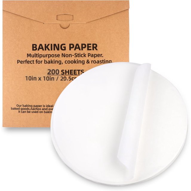 200 Pcs Feuilles de Papier Parchemin pour Cuisson Rondes 10 Pouces, Moules à Gâteau Ronds Doublures en Papier Parchemin, Cercles de Papier Parchemin Antiadhésifs pour Cuisson, Moule à Cuisson pour Friteuse à Air Chaud Cuisson à la Vapeur Coupe à Pain Gâteau (Blanc-10)