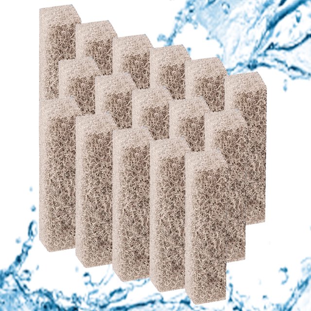 Qzbhct 16 Pack Ammonia Reducer Filter Pads for Aqueon Quietflow LED Pro Model 30 and 50, Fish Tank Replacement Filter Pads for Aquarium Water Filtration